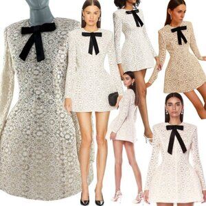 🆕 BRONX & BANCO 🧿 NWOT Courtney Blanc Lace Bow Mini Dress, Sz M US 6